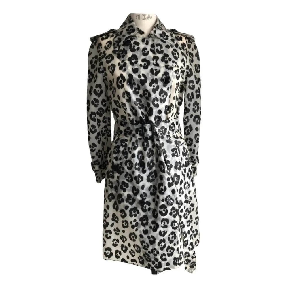 Moschino Monochrome Animal Print Trench Coat